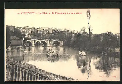 AK Poitiers, La Clain et le Faubourg de la Cueille