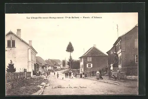 AK La Chapelle-sous-Rougemont, Route d`Alsace, Strassenpartie