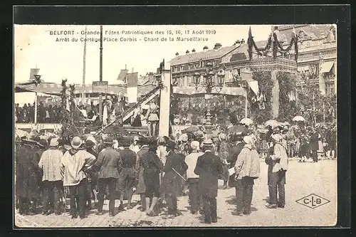 AK Belfort, Grande Fetes Patriotiques des 15, 16, 17 Aout 1919