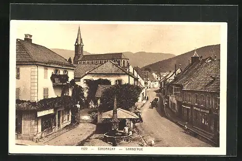 AK Giromagny, Grand-Rue, Strassenpartie
