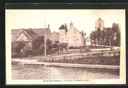 AK Lucy-sur-Yonne, Le Canal et l`entrèe du pays