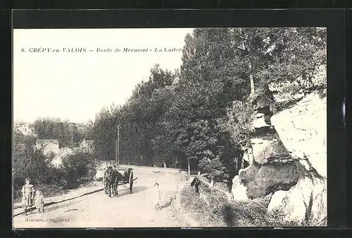 AK Crépy-en-Valois, Route de Mermont, La Laiterie