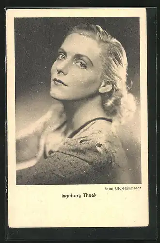 AK Schauspielerin Ingeborg Theek blickt ernst in die Kamera