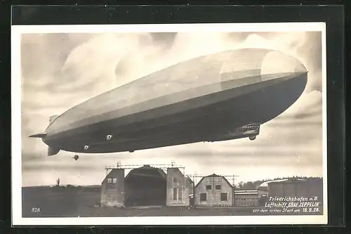 AK Friedrichshafen a.B., Luftschiff Graf Zeppelin vor dem Start 18.9.1928