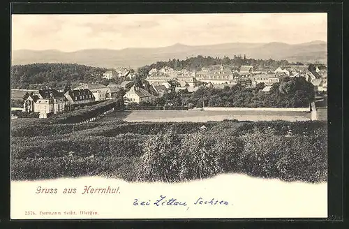 AK Herrnhut, Gesamtansicht der Ortschaft