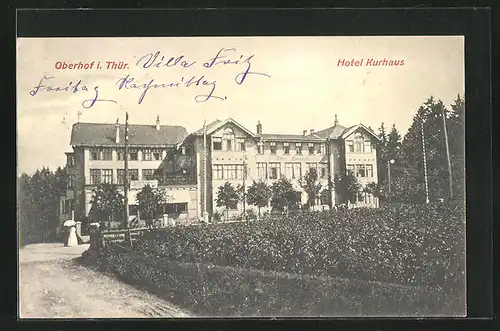 AK Oberhof /Thür., Ausblick auf das Hotel Kurhaus