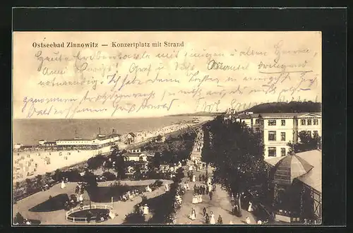 AK Zinnowitz, Blick auf den Konzertplatz mit dem Strand