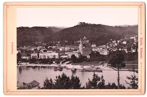 Fotografie Fotograf unbekannt, Ansicht Schandau / Sächs. Schweiz, Panorama des Ortes