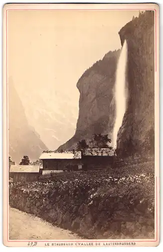 Fotografie Garcin, Geneve, Ansicht Lauterbrunnen, Partie am Staubbachfall