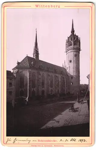 Fotografie A. Kimstädt, Wittenberg, Ansicht Wittenberg, Schlosskirche