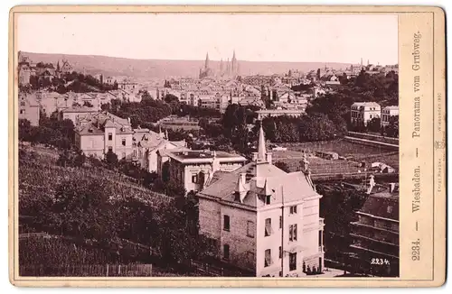 Fotografie Ernst Roepke, Wiesbaden, Ansicht Wiesbaden, Panorama vom Grubweg