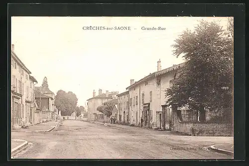 AK Crèches-sur-Saone, Grande-Rue, Strassenpartie