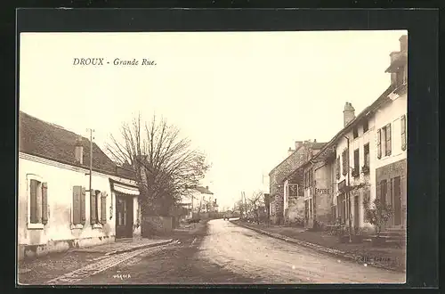 AK Droux, Grande-Rue, Strassenpartie