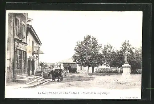 AK La Chapelle-de-Guinchay, Place de la Rèpublique