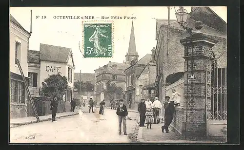 AK Octeville-sur-Mer, Rue Fèlix Faure