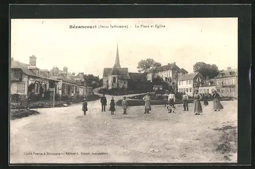 AK Bèzancourt, La Place et Eglise