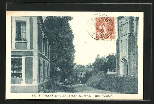 AK Saint-Gilles-de-la-Neuville, Rue d`Enfer