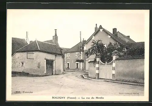 AK Maligny, La rue du Moulin