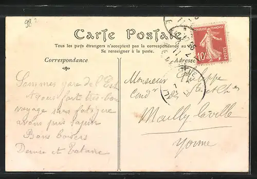 AK Mailly-le-Chateau, Vue prise sur le Pont