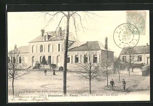 AK Fontaines, La Mairie, les Ecoles