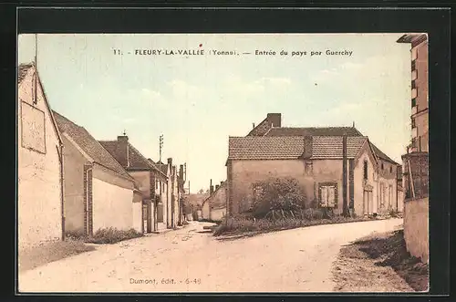 AK Fleury-la-Vallèe, Entrèe du pays par Guerchy