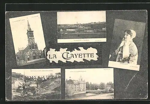 AK La Clayette, Vue Generale, L`Eglise, Chateau, Charollaise