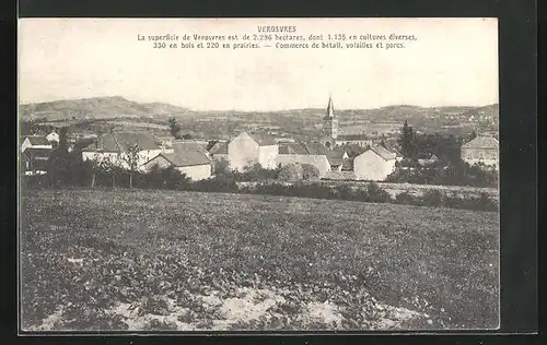 AK Verosvres, Ortspanorama mit der Kirche