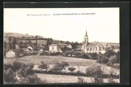 AK Saint-Symphorien-de-Marmagne, Vue Panoramique, L`Eglise