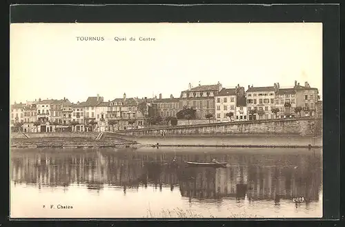 AK Tournus, Quai du Centre, die Häuser am Ufer