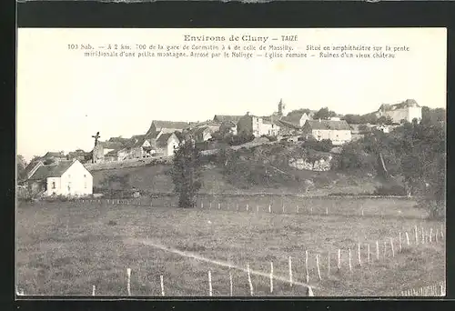 AK Taize, Eglise Romane, Ruines d`un vieux Chateau