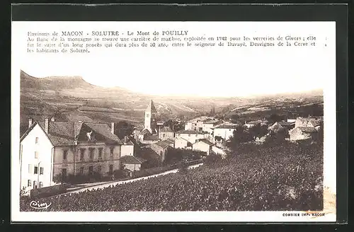 AK Pouilly, Blick in den Ort hin zur Kirche