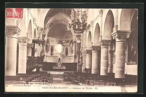 AK Saint-Julien-de-Jonzy, Interieur de l`Eglise