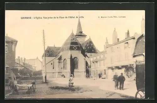 AK Louhans, L`Eglise, Vue prise de la Place de l`Hotel de Ville