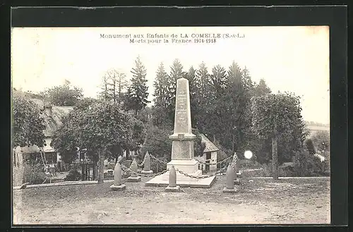 AK La Comelle, Monument aux Enfants, Morts pour la France 1914-18