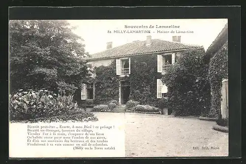 AK Milly-Lamartine, Maison de Lamartine, Gartenanlagen vor dem Haus