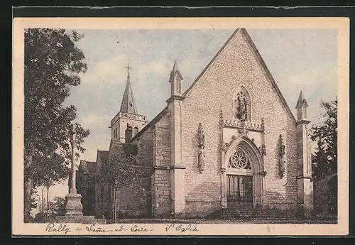 AK Rully, L`Eglise, Ehrenmal vor der Kirche