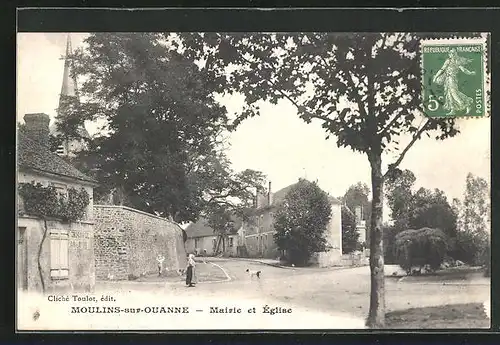 AK Moulins-sur-Ouanne, Mairie et Èglise