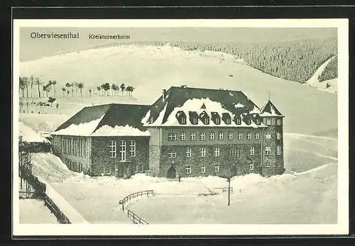 AK Oberwiesenthal, Kreisturnerheim im Winter