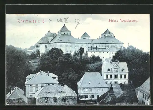 AK Augustusburg, Blick zum Schloss