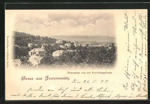 AK Freienwalde, Panorama von der Verlobungsbank aus