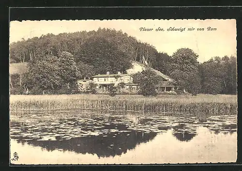 AK Bad Stuer a. Plauer See, Blick auf Gasthaus Schweigt mir von Rom