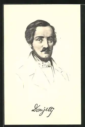 AK Porträt Opernkomponist Gaetano Donizetti (1797-1848)