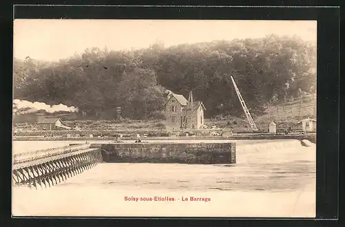 AK Soisy-sous-Etiolles, Le Barrage, an der Schleuse