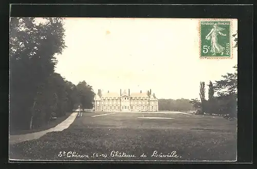 AK St-Cheron, Chateau de Baville, Ansicht von den Wiesen aus