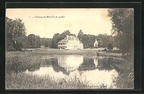 AK Billy, Chateau, Ansicht vom Teichufer aus