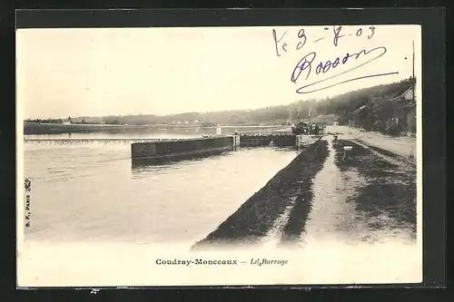 AK Coudray-Montceaux, Le Barrage, Partie an der Schleuse