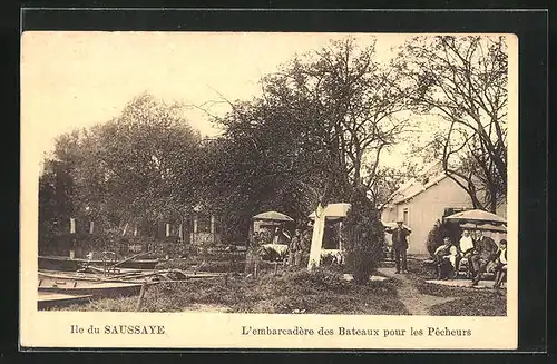 AK Ile du Saussaye, L`embarcadere des Bateaux pour les Pecheurs