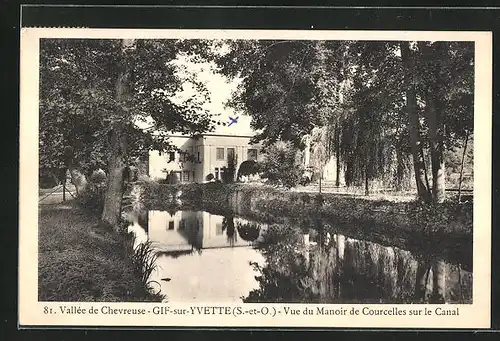 AK Gif-sur-Yvette, Vue du Manoir de Courcelles sur le Canal