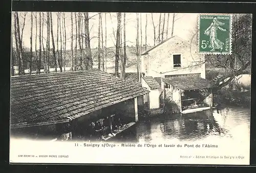 AK Savigny-sur-Orge, Riviere de l`Orge et lavoir du Pont de l`Abime