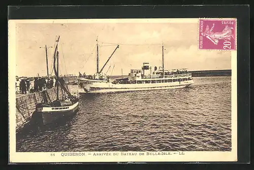 AK Quiberon, Arrivèe du Bateau de Belle-Isle